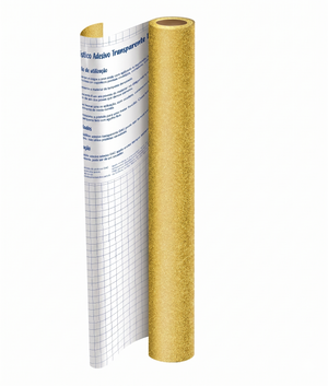 PLASTICO ADESIVO DOURADO COM GLITTER 45CMX1M DAC