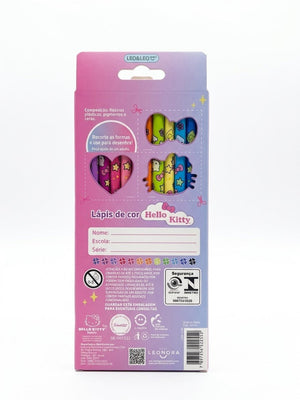 LAPIS COR 12 CORES TRIANGULAR ESTAMPADO HELLO KITTY LEO E LEO