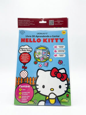 LIVRO  3D APRENDENDO A CONTAR HELLO KITTY LEO E LEO