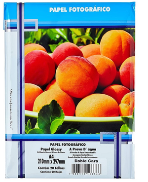 PAPEL FOTOGRAFICO A4 BRILHO MASTERPRINT DUPLA FACE 180G 20FLS PESSEGO 