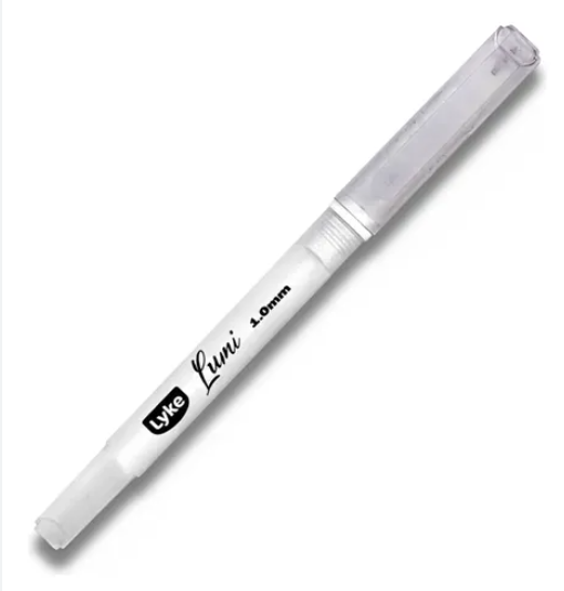 CANETA ESFEROGRAFICA GEL BRANCA 1.0MM LYKE