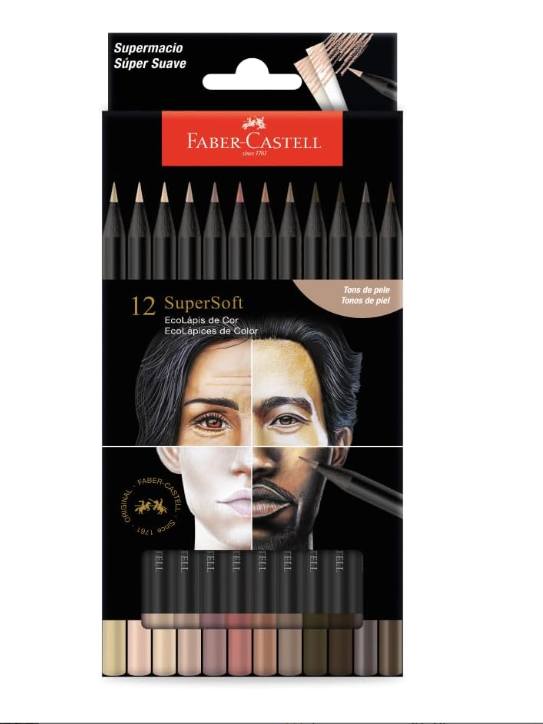 LAPIS DE COR 12 CORES TONS PELE FABER CASTELL 210713