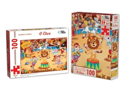 BRINQUEDO EDUCATIVO QUEBRA CABEÇA CIRCO 100 PÇS 2873