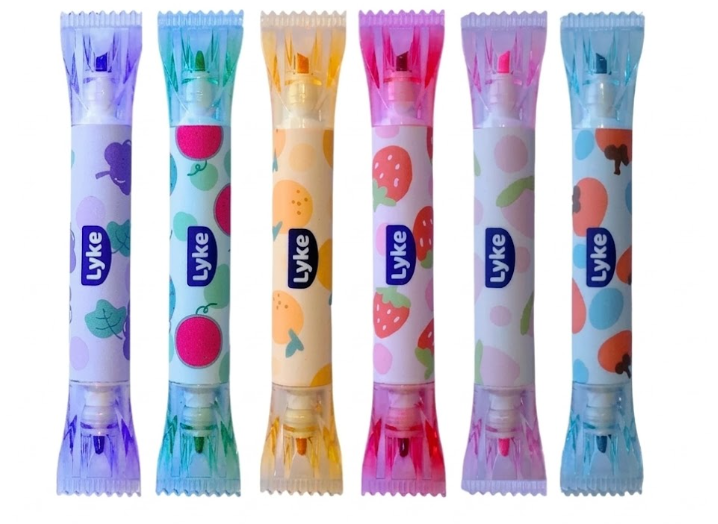 MARCA TEXTO CHEIRINHO 2 PONTAS REDONDA E CHANFRADA 0.5MM LYKE