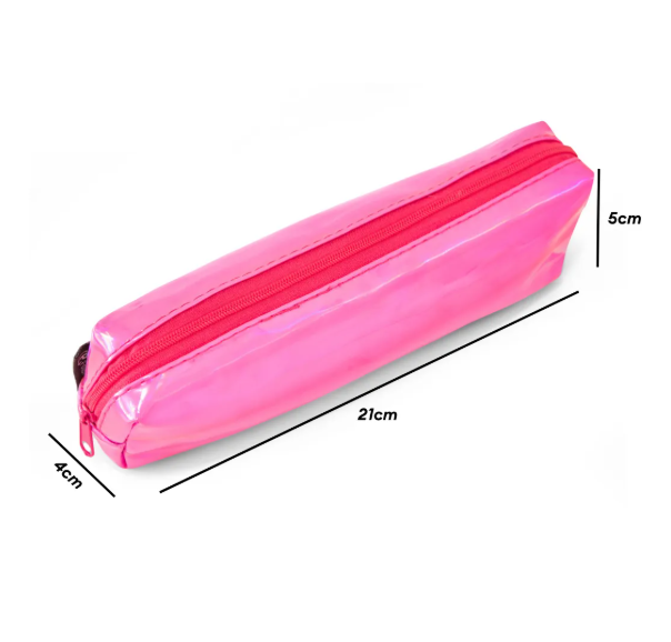 ESTOJO ESCOLAR HOLOGRAFICO PVC RETANGULAR COLORS POLIBRAS 21X4X5CM