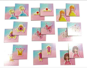 BRINQUEDO EDUCATIVO JOGO MEMORIA PRINCESA MADEIRA COLUNA 40 PEÇAS