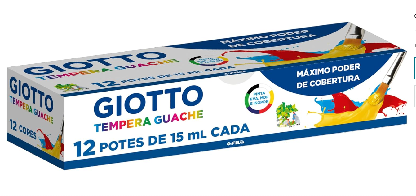 TINTA GUACHE 12 CORES 15ML GIOTTO 17000