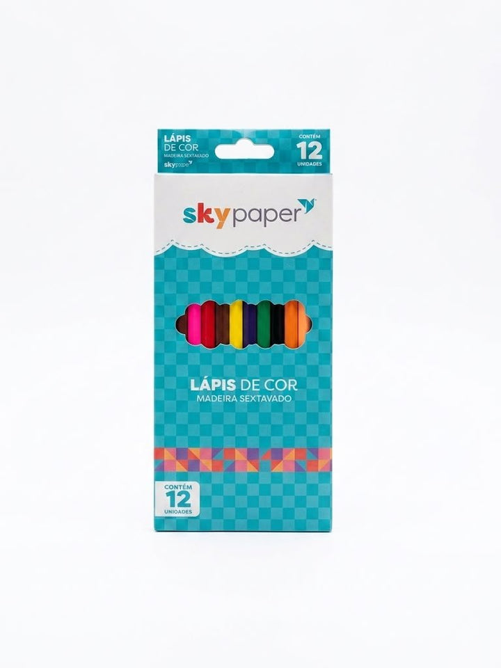 LAPIS DE COR SEXTAVADO MADEIRA 12 CORES SKYPAPER SK1215