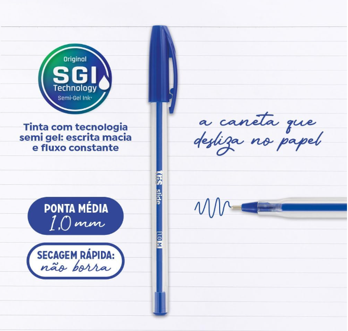 CANETA ESFEROGRAFICA TRIS SLIDE CORES 