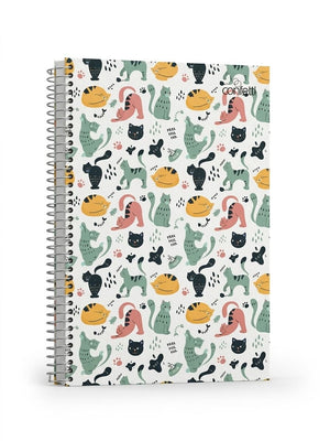 CADERNO 10 MATERIAS CATS CONFETTI 160 FLS
