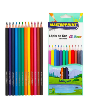 LAPIS COR MASTERPRINT SEXTAVADO G 12 CORES MP 711