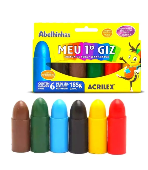 GIZ CERA MEU PRIMEIRO GIZ 6 CORES ACRILEX 7223
