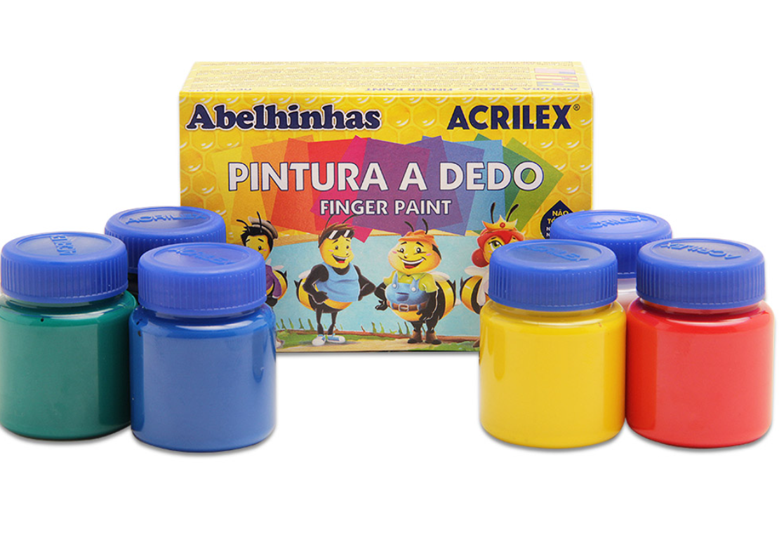 PINTURA A DEDO 6 CORES 15ml CADA ACRILEX  28958
