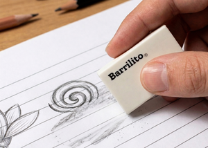 BORRACHA BRANCA RETANGULAR PEQUENA ESCOLAR BARRILITO BWS60 