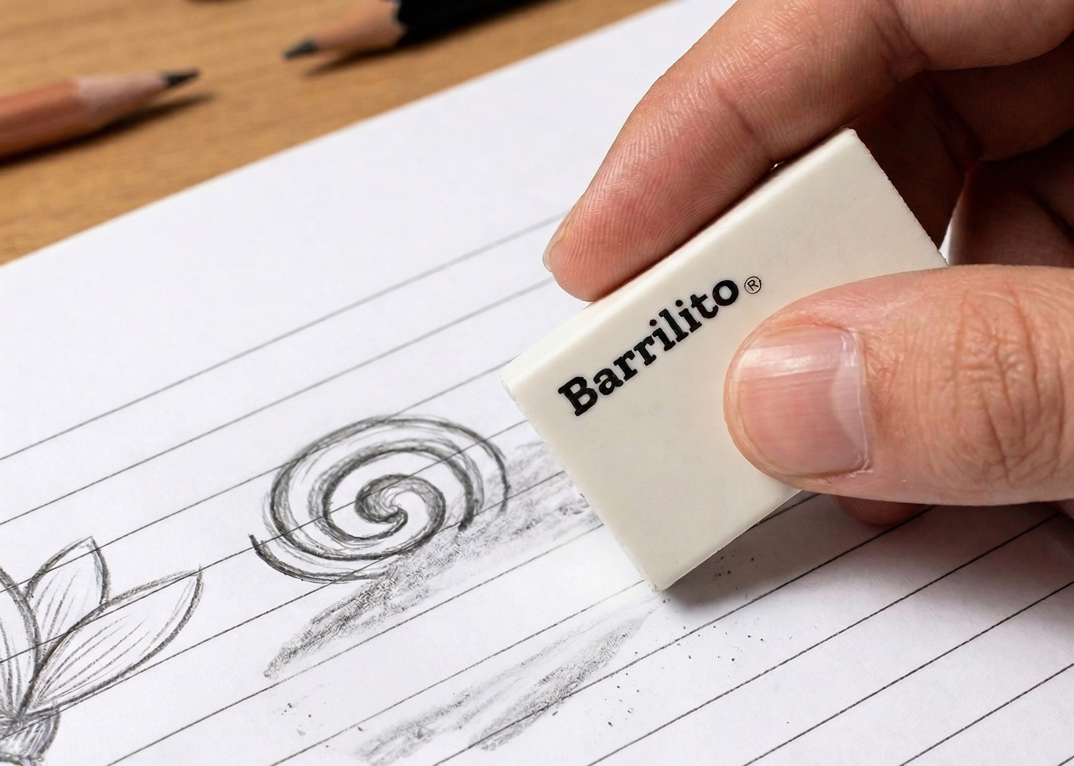 BORRACHA BRANCA RETANGULAR PEQUENA ESCOLAR BARRILITO BWS60 
