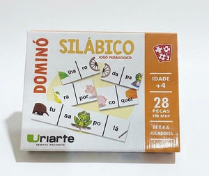 BRINQUEDO EDUCATIVO DOMINO SILABICO EM MDF 28 PÇS URIARTE