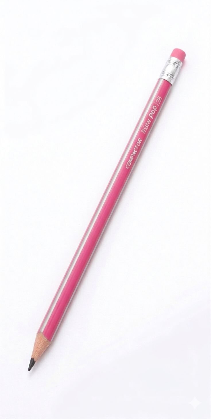LAPIS 2B TRIANGULAR COM BORRACHA COMPACTOR TRISTAR POP