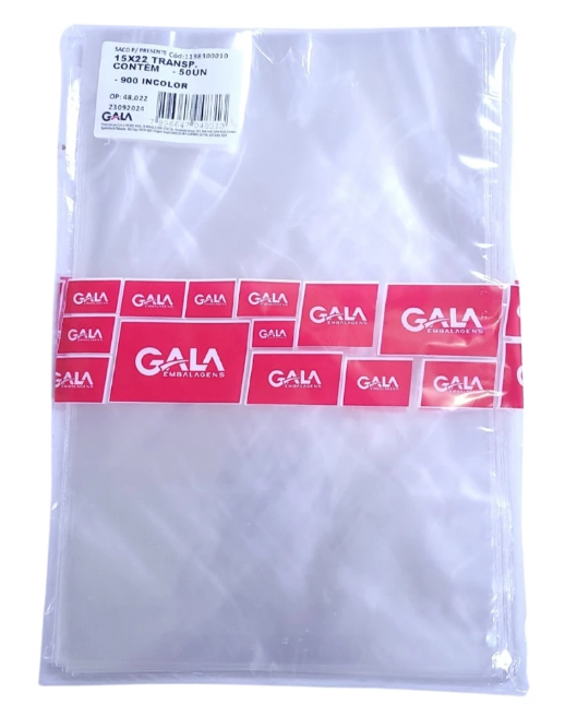 SACO PRESENTE INCOLOR 15X22 50 UND 4831 GALA
