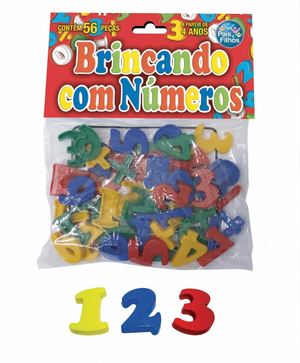 BRINQUEDO EDUCATIVO BRINCANDO COM NUMEROS 56 PEÇAS SOLAPA