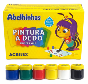 PINTURA A DEDO 6 CORES 30ML ACRILEX 11306