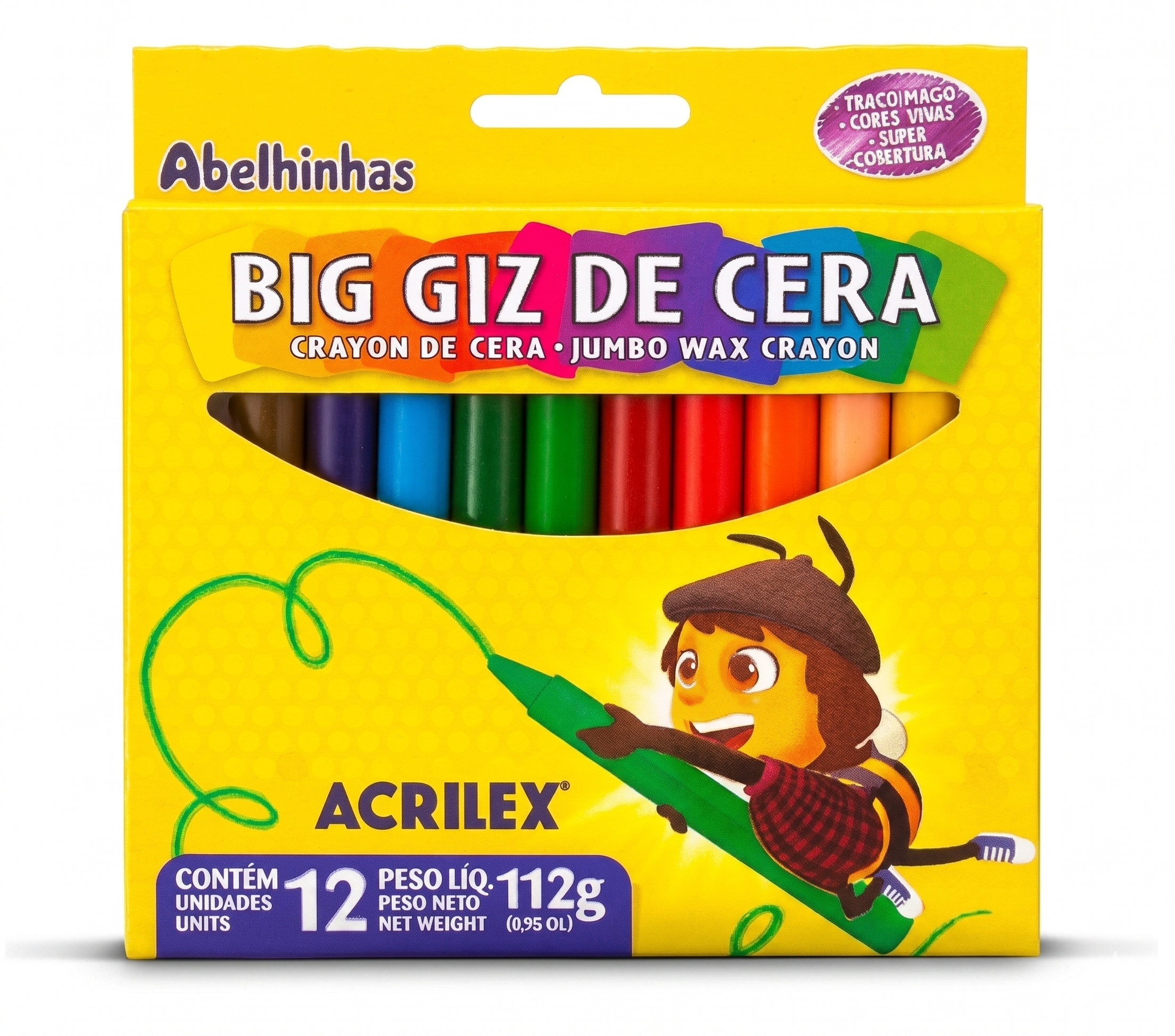 GIZ DE CERA BIG 112G 12 CORES ACRILEX 91112
