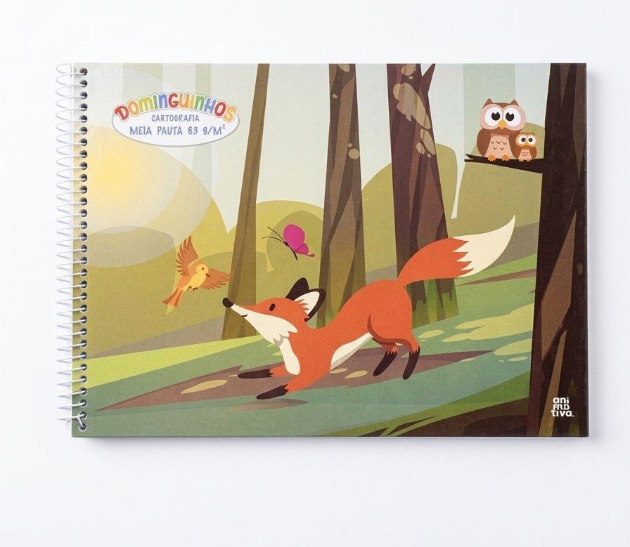 CADERNO MEIA PAUTA DOMIGUINHOS ANIMATIVA 40 FLS 