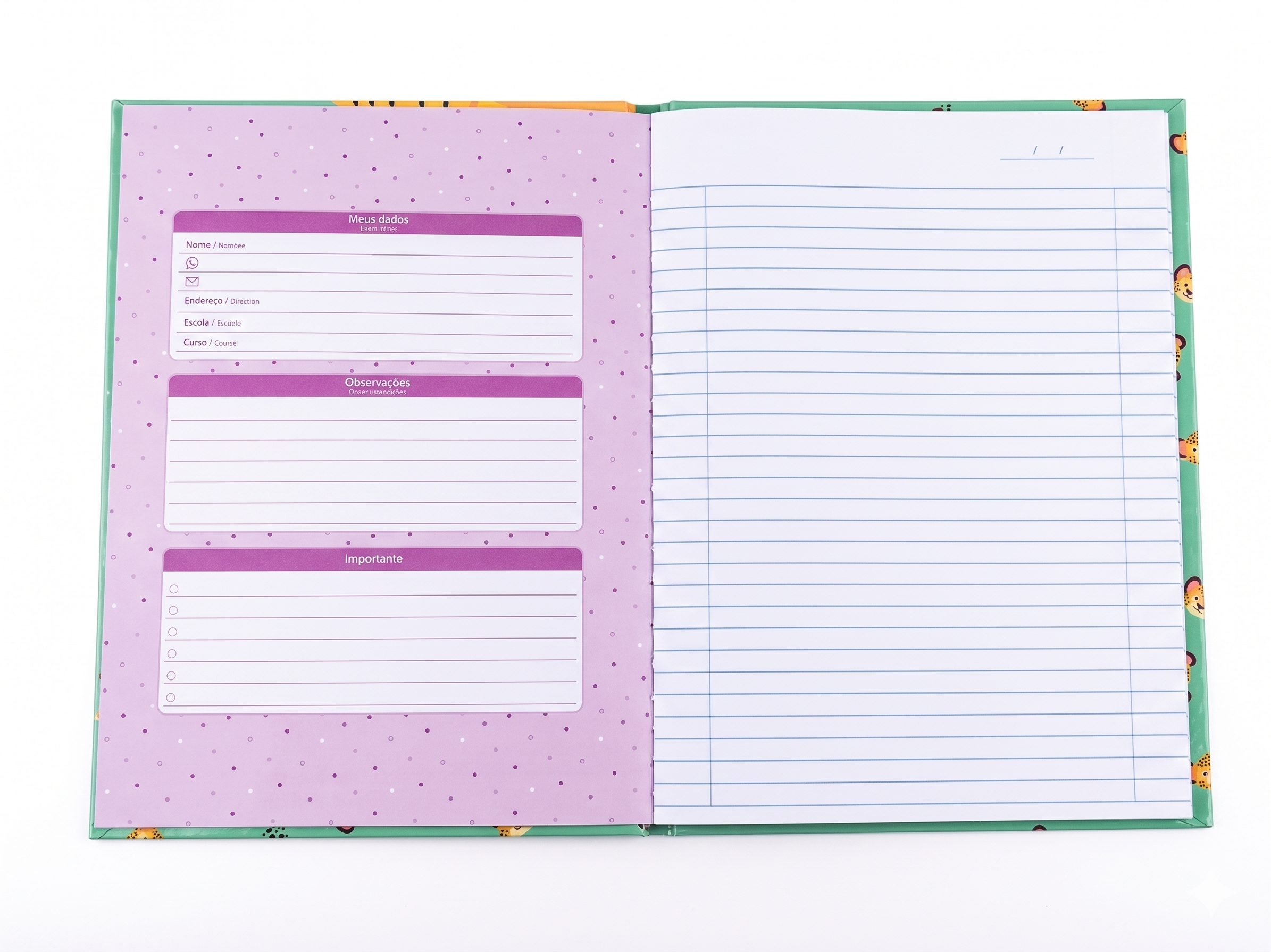 CADERNO BROCHURA 7658 CUTE ANIMALS 80 FLS JANDAIA