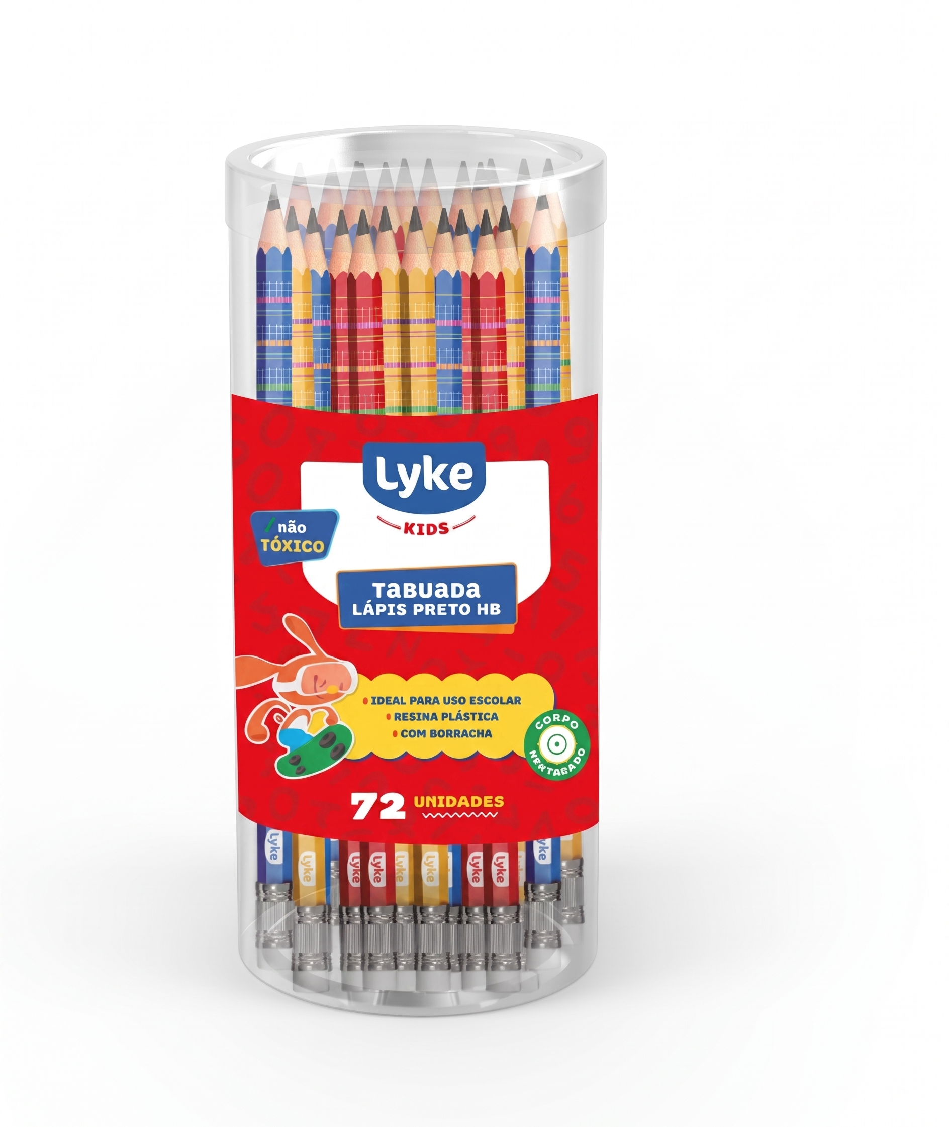 LAPIS GRAFITE N2 HB TABUADA COM BORRACHA RESINA LYKE UNIDADE