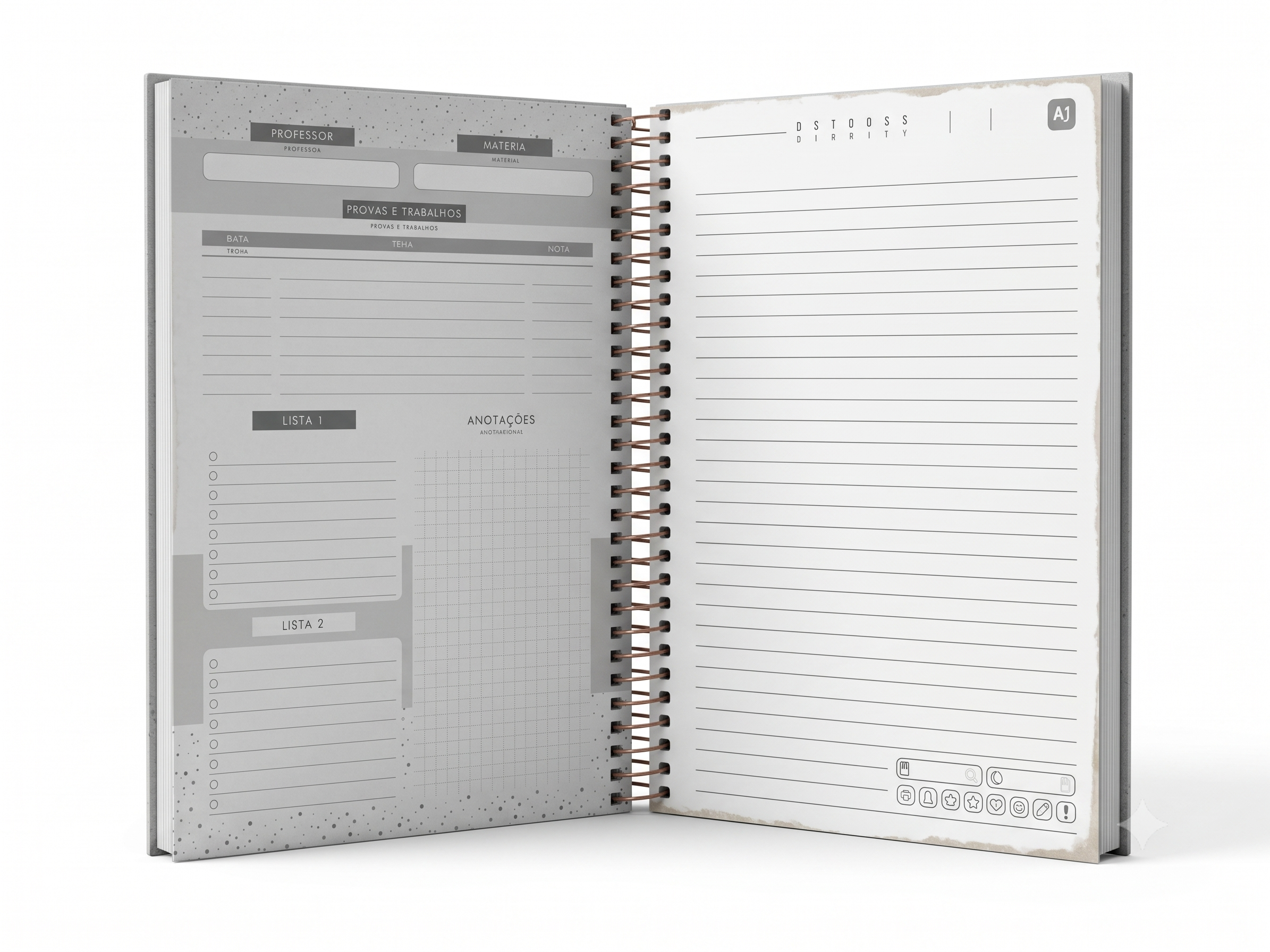 CADERNO 1M ESPIRAL LA CREME 80 FLS JANDAIA