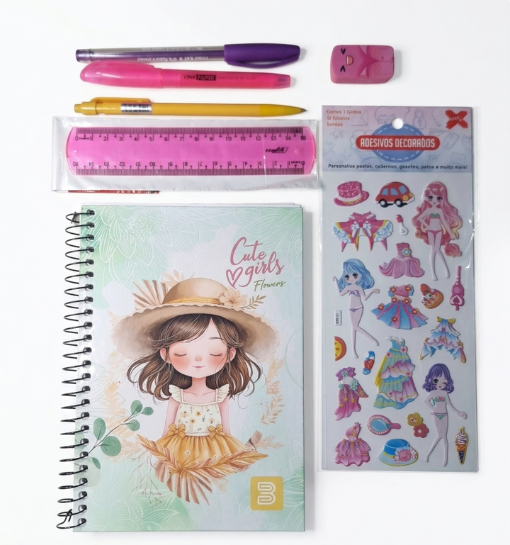KIT PAPELARIA INFANTIL FEMININO