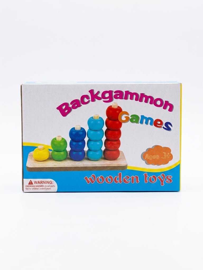 Brinquedo Educativo em Madeira Backgammon Games Wooden Toys