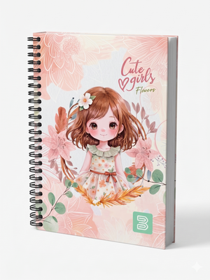 CADERNO ESPIRAL PEQUENO 2647 CUTE GIRLS FLOWERS 96 FLS BETINHO