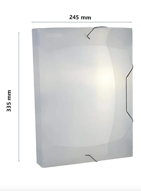 PASTA TRANSPARENTE OFICIO 335X245x55MM 5CM CRISTAL REF 1025