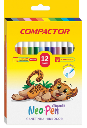 HIDROCOR COMPACTOR NEO PEN MIRIN PEQUENO FINO COM 12 CORES 10089