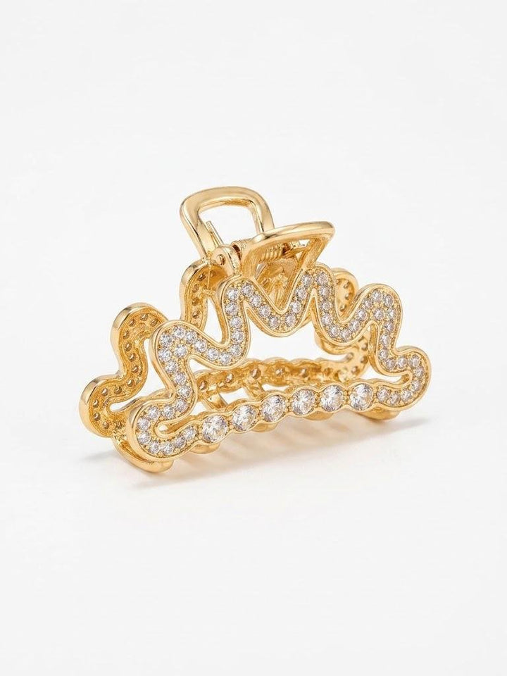 PRENDEDOR TIARA DOURADA COM BRILHANTES 34128 