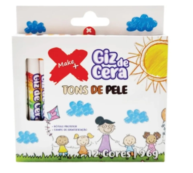 GIZ DE CERA COM CAPA 12 CORES REDORNDO 96G