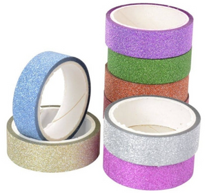 FITA ADESIVA WASHI TAPE GLITTER 15MMX3M REF YP8128 UND