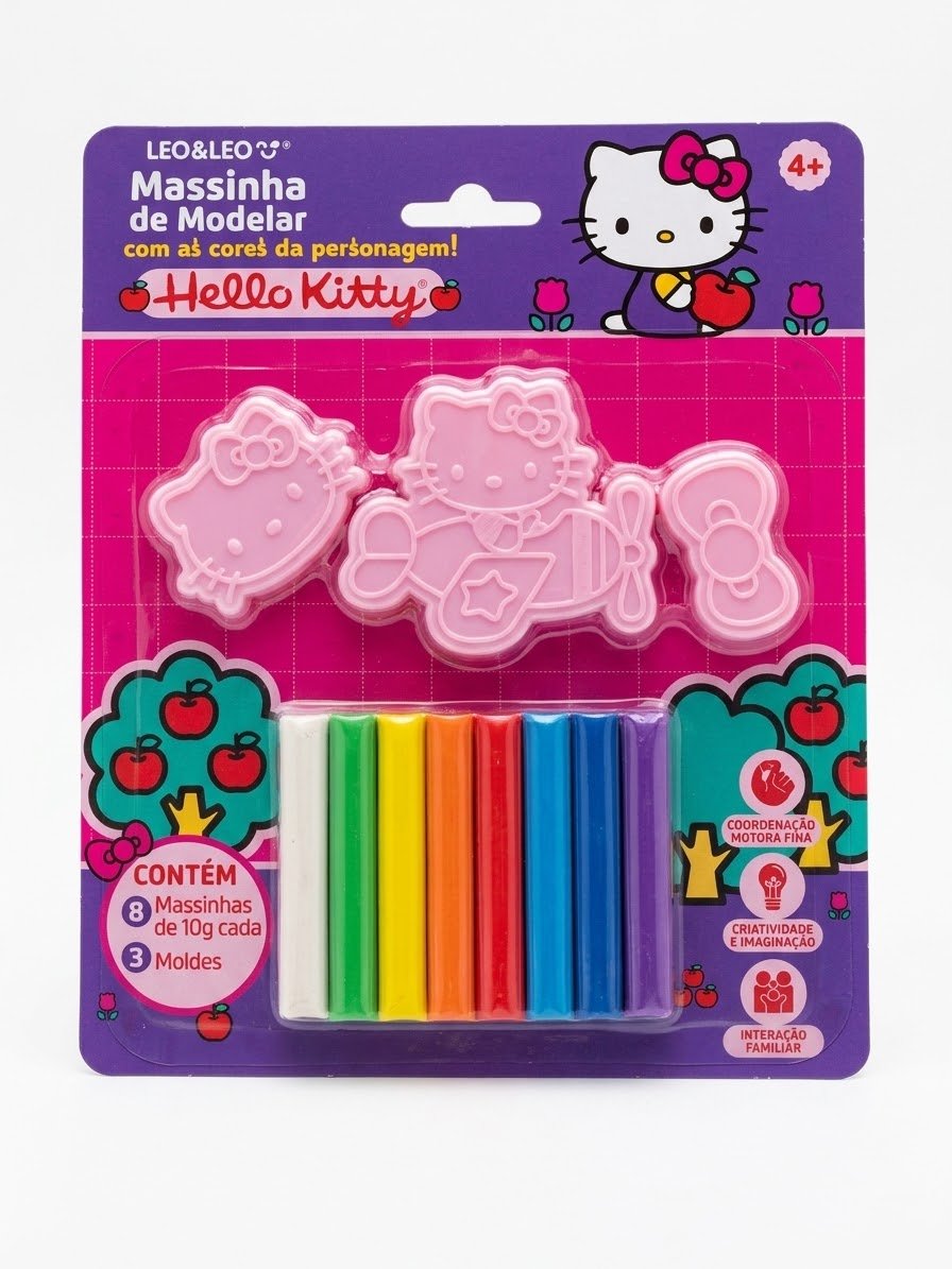 MASSINHA MODELAR MOLDE HELLO KITTY 80G LEO E LEO