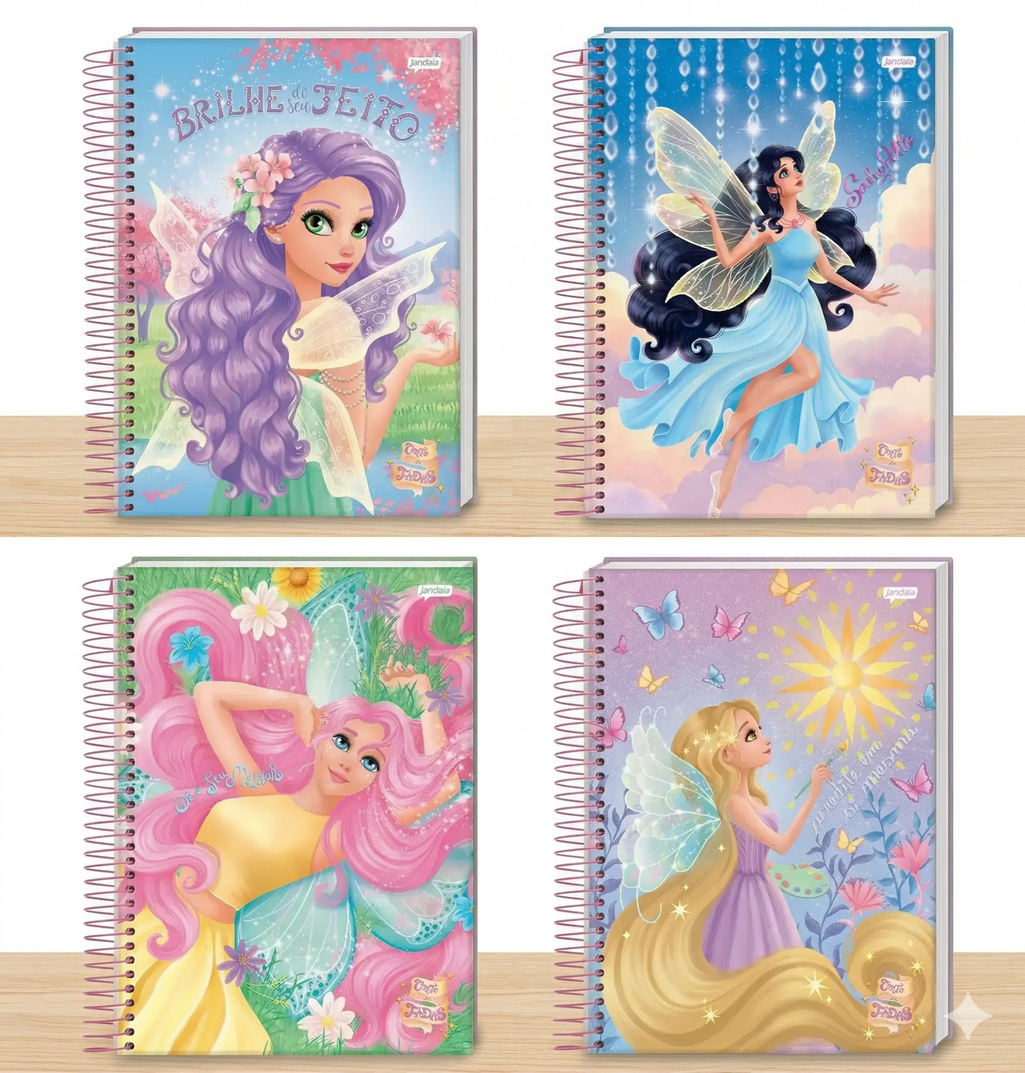 CADERNO 15 MATERIAS CONTO DE FADAS JANDAIA 240 FLS