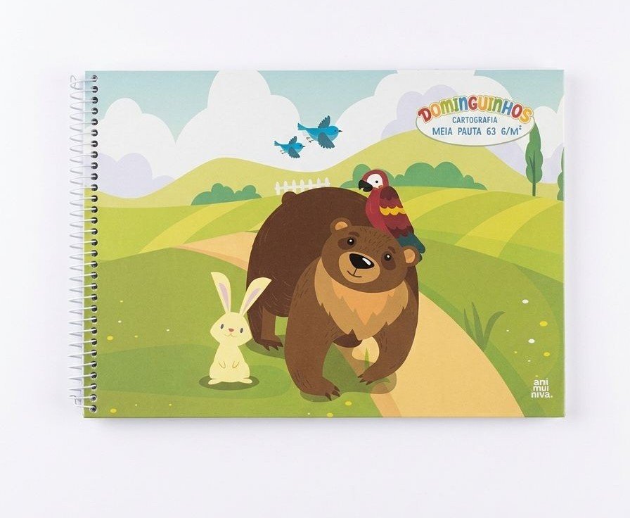 CADERNO MEIA PAUTA DOMIGUINHOS ANIMATIVA 40 FLS 