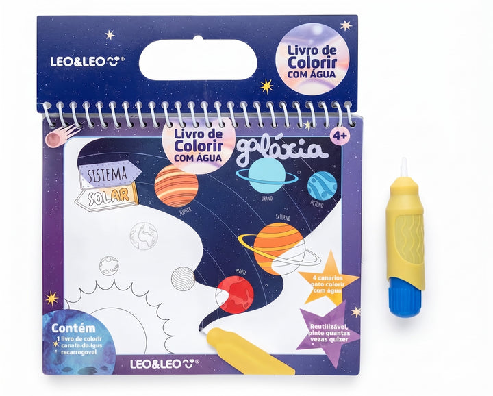 LIVRO COLORIR COM AGUA GALAXI LEO E LEO