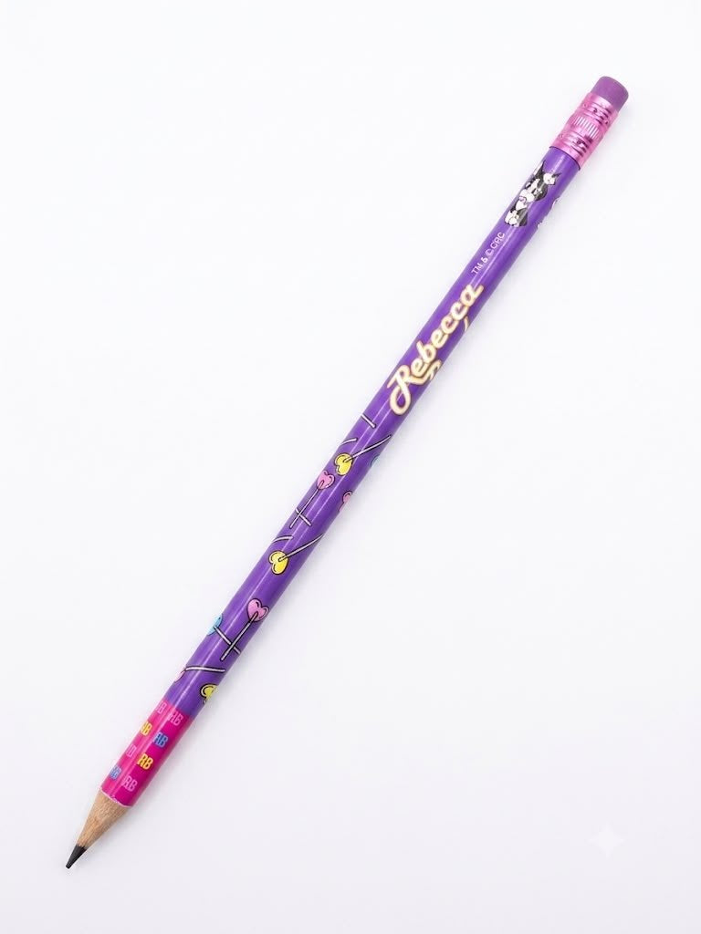 LAPIS GRAFITE REDONDO MADEIRA COM BORRACHA REBECA BONBON RB1201 SKYPAPER