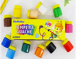 TINTA GUACHE 12 POTES 15ML ACRILEX REF 02012 