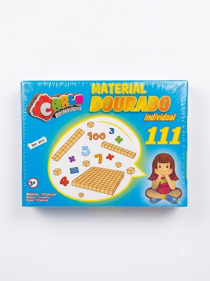MATERIAL DOURADO MADEIRA 111 PÇS CARLU BRINQUEDOS