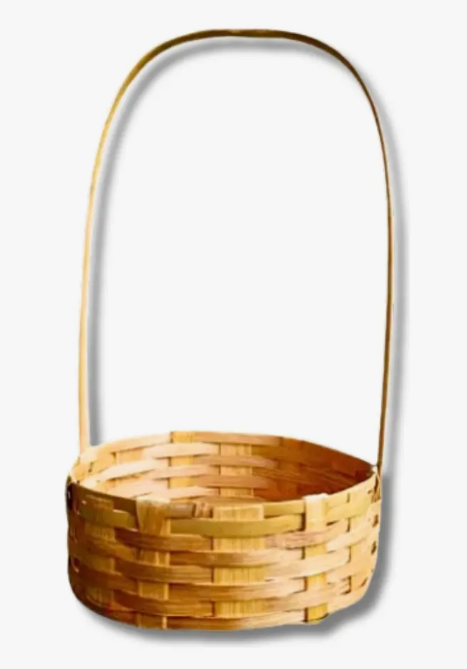 CESTA REDONDA FIBRA NATURAL COM ALÇA 15CM