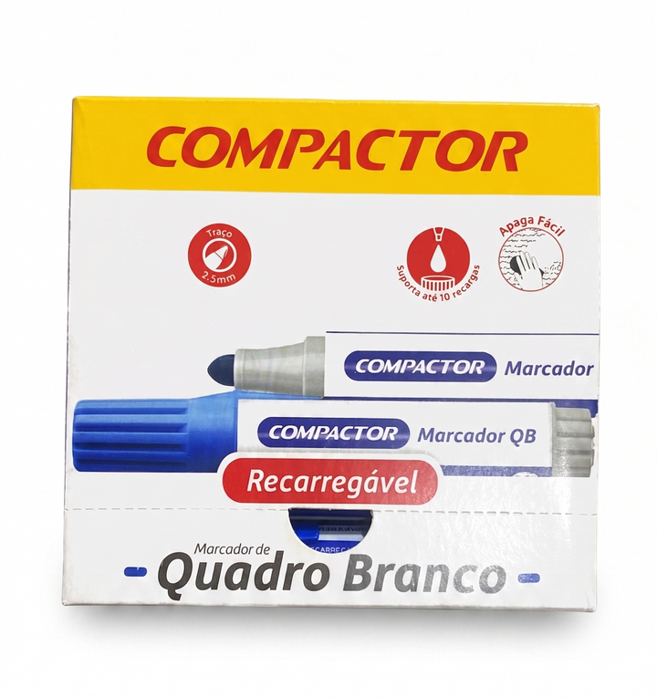 MARCADOR QUADRO BRANCO RECARREGAVEL COMPACTOR