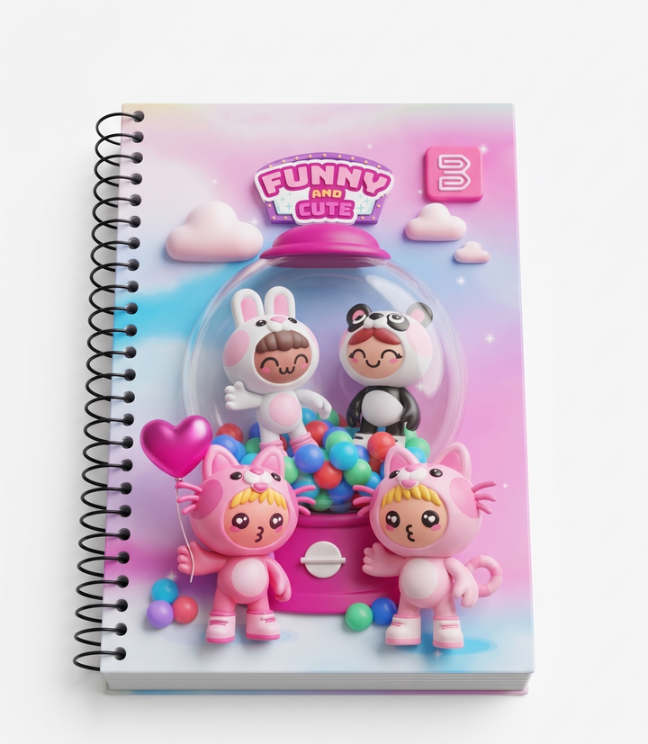 CADERNO ESPIRAL PEQUENO 2265 FUNNY CUTE 96 FLS BETINHO