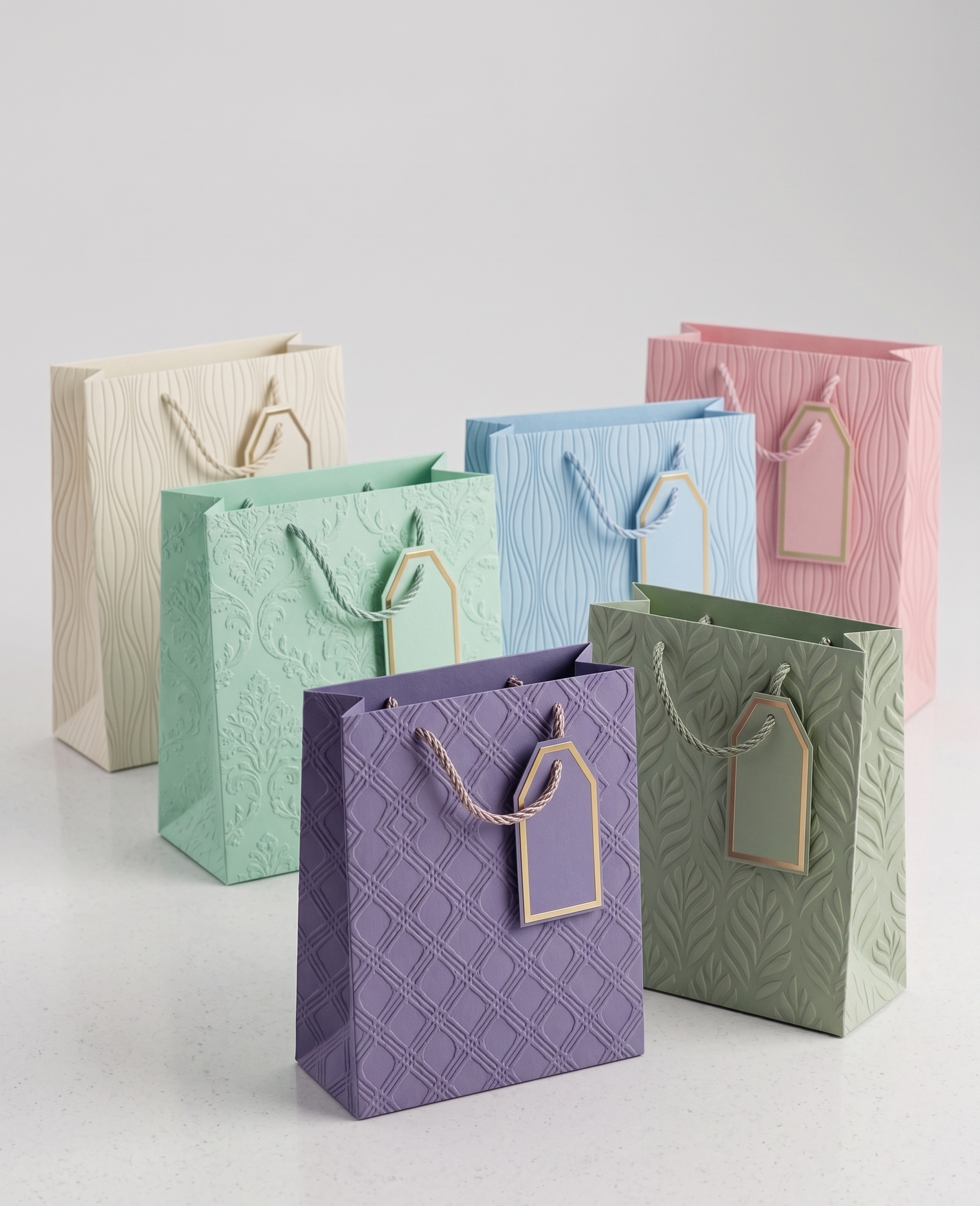 SACOLA PRESENTE PAPEL ONDAS COLOR 23X18X10CM UNICASA