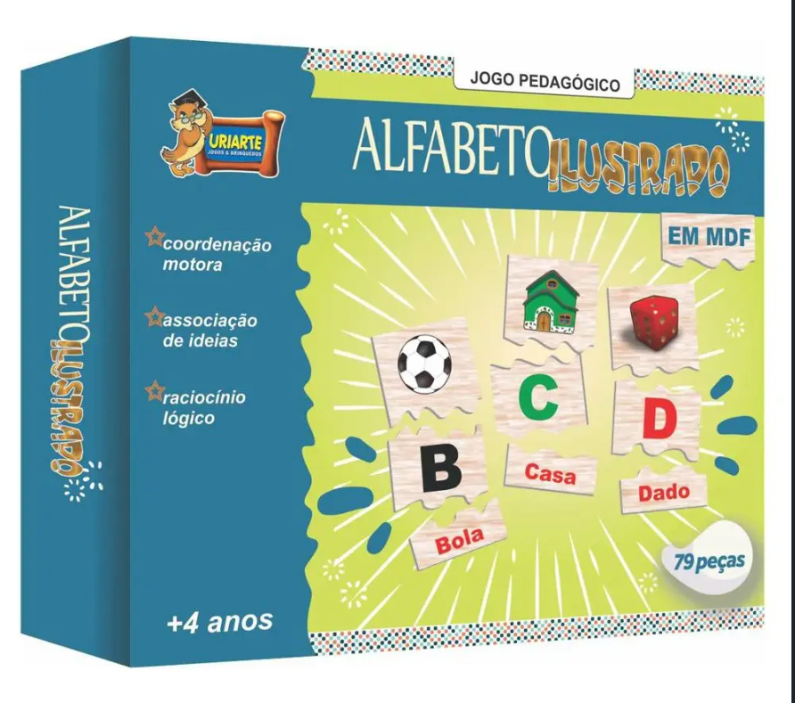 ALFABETO ILUSTRADO MADEIRA 79 PÇS URIARTE 0743