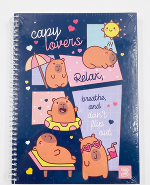 CADERNO 1M ESPIRAL CAPY LOVERS 80 FLS 